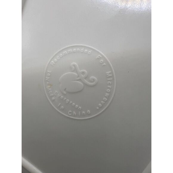 Lots of 4 Evergreen Melamine Palm Tree Serving Plate Dish Divided 3 Part - Picture 4 of 4